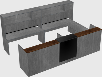 Shared one sided u-shaped reception desk