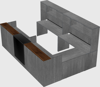 Shared one sided u-shaped reception desk