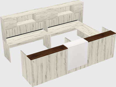 Shared one sided u-shaped reception desk