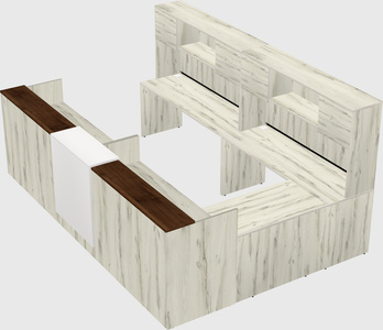 Shared one sided u-shaped reception desk