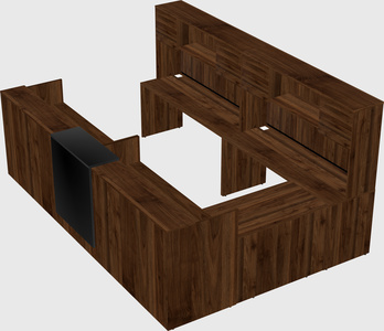 Shared one sided u-shaped reception desk