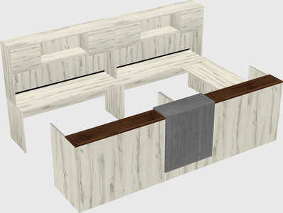 Shared one sided u-shaped reception desk