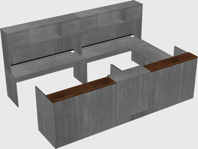 Shared one sided u-shaped reception desk