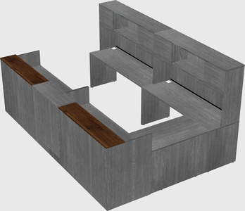 Shared one sided u-shaped reception desk