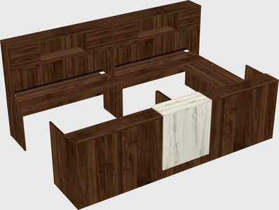 Shared one sided u-shaped reception desk