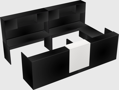 Shared one sided u-shaped reception desk
