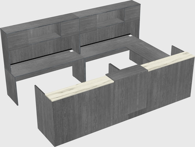 Shared one sided u-shaped reception desk