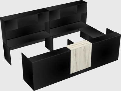 Shared one sided u-shaped reception desk