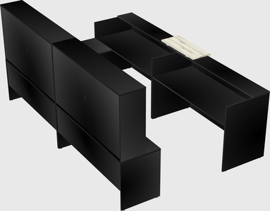 Shared one sided u-shaped reception desk