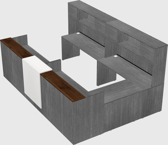 Shared one sided u-shaped reception desk