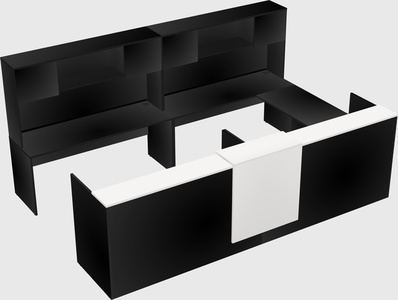 Shared one sided u-shaped reception desk