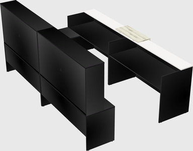 Shared one sided u-shaped reception desk