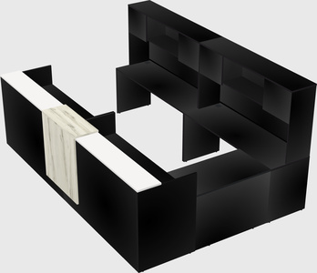 Shared one sided u-shaped reception desk