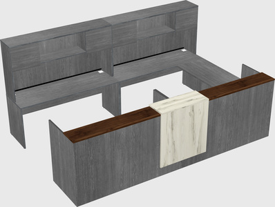 Shared one sided u-shaped reception desk