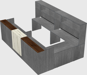 Shared one sided u-shaped reception desk