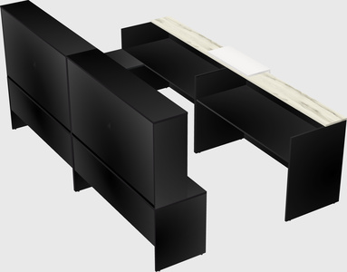 Shared one sided u-shaped reception desk