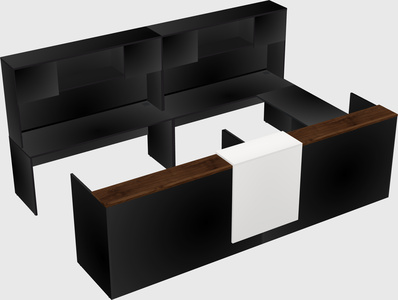 Shared one sided u-shaped reception desk