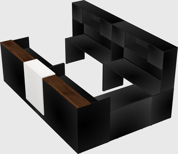 Shared one sided u-shaped reception desk