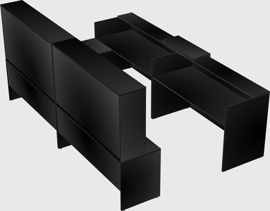 Shared one sided u-shaped reception desk