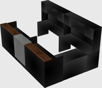 Shared one sided u-shaped reception desk