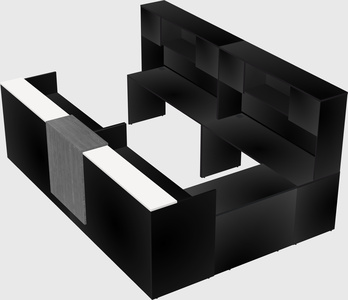 Shared one sided u-shaped reception desk