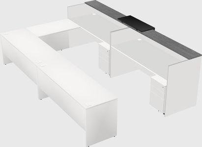 Shared one sided u-shaped reception desk