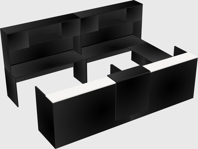 Shared one sided u-shaped reception desk