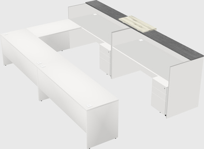 Shared one sided u-shaped reception desk