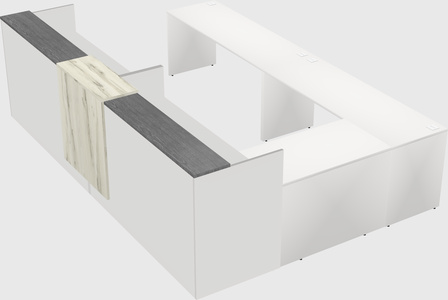 Shared one sided u-shaped reception desk