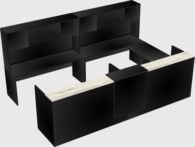 Shared one sided u-shaped reception desk