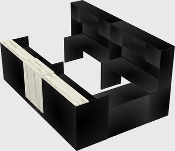Shared one sided u-shaped reception desk