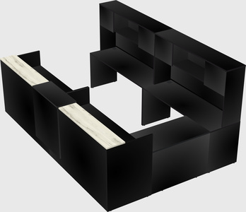 Shared one sided u-shaped reception desk