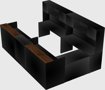 Shared one sided u-shaped reception desk