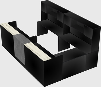 Shared one sided u-shaped reception desk
