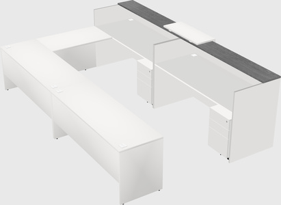 Shared one sided u-shaped reception desk