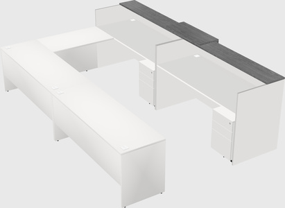 Shared one sided u-shaped reception desk