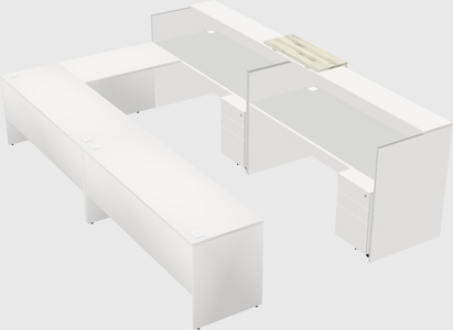 Shared one sided u-shaped reception desk