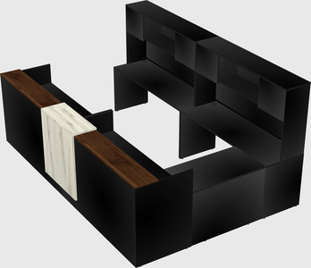 Shared one sided u-shaped reception desk