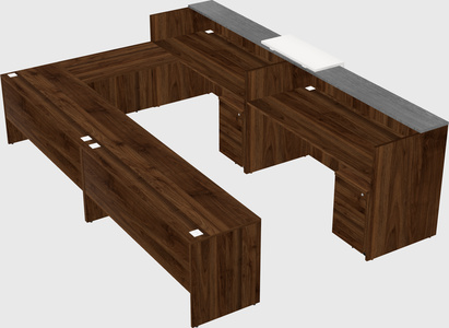 Shared one sided u-shaped reception desk