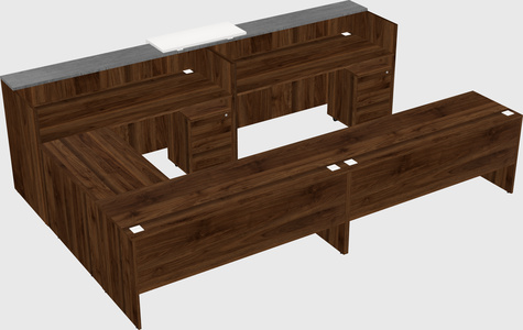 Shared one sided u-shaped reception desk