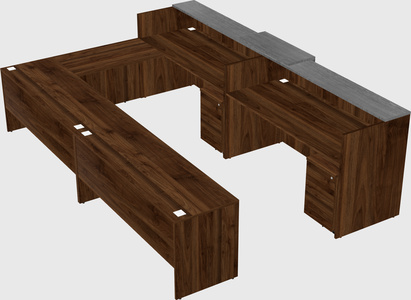 Shared one sided u-shaped reception desk