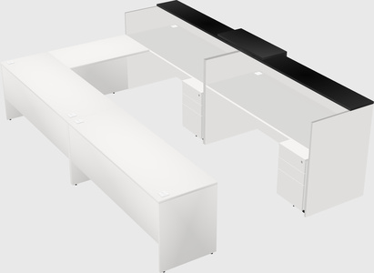 Shared one sided u-shaped reception desk