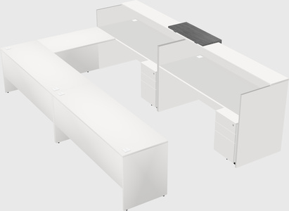 Shared one sided u-shaped reception desk