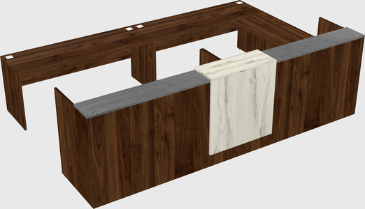 Shared one sided u-shaped reception desk