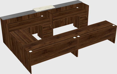 Shared one sided u-shaped reception desk