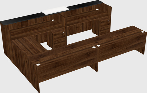 Shared one sided u-shaped reception desk
