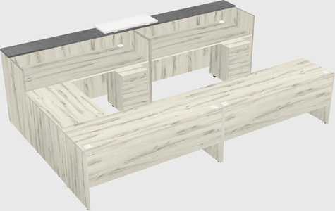 Shared one sided u-shaped reception desk