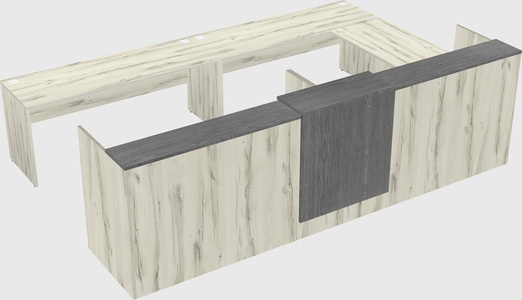 Shared one sided u-shaped reception desk