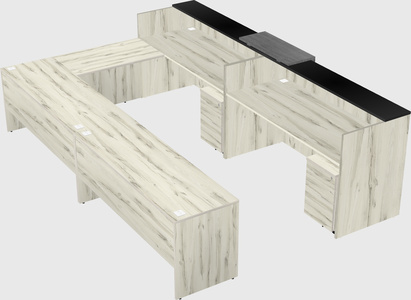 Shared one sided u-shaped reception desk