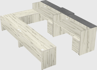 Shared one sided u-shaped reception desk